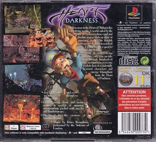 Heart of Darkness Value Series - Mangler Manual - PS1 (B Grade) (Genbrug)